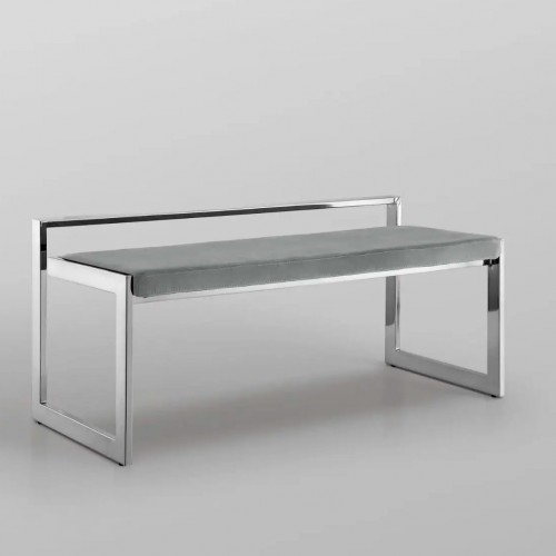 Лавка м`яка на металевому каркасі SOFT сіра KOMODO